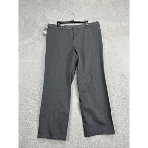 Dockers Pants Mens 40X30 Grey Signature Khaki Straight Fit Flat Front Casual NEW